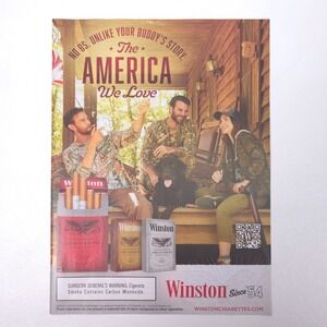 Winston Cigarettes The America We Love Print Ad Camouflage Hunting Decor Garage
